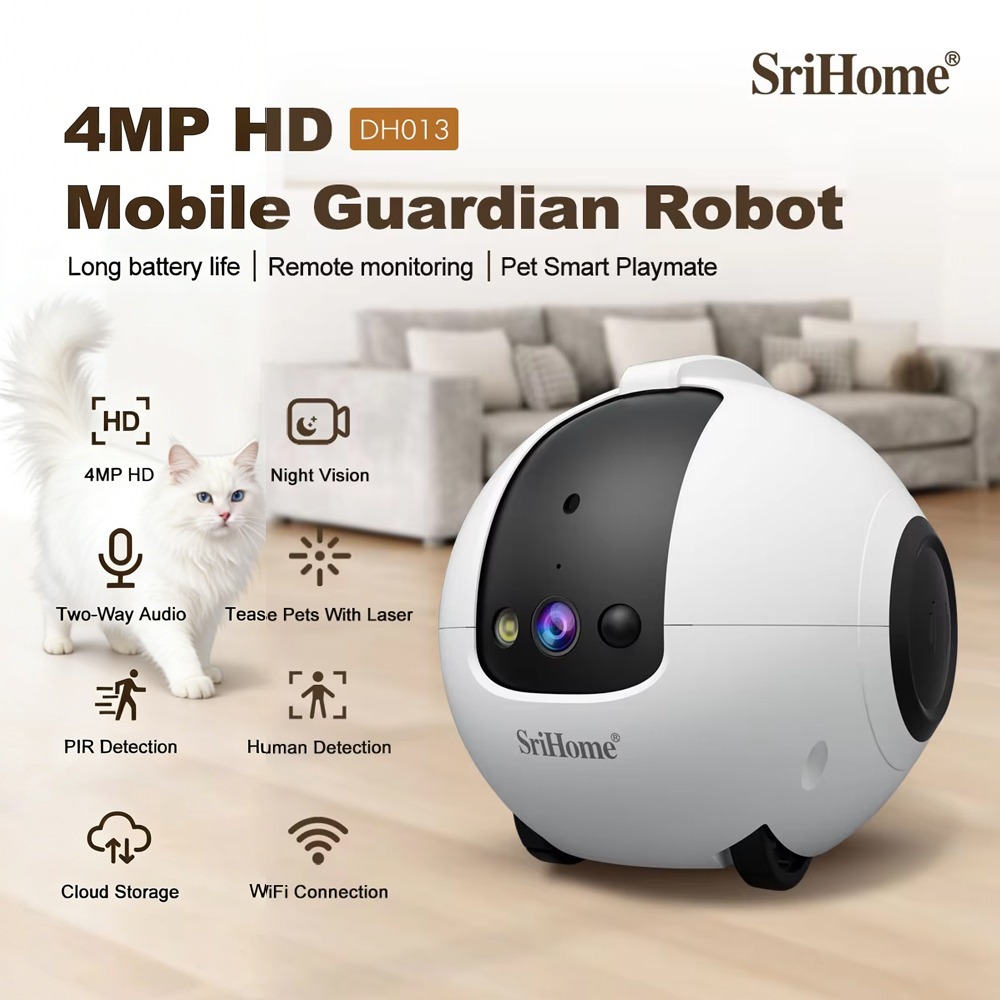 Smart Home Camera Ezviz - Câmera Robô Inteligente Móvel Srihome 4MP,
