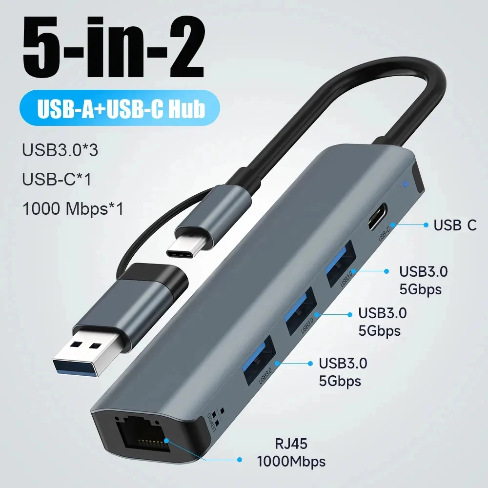 Smart Home Hub 2 - Hub USB-C 5 em 2 com