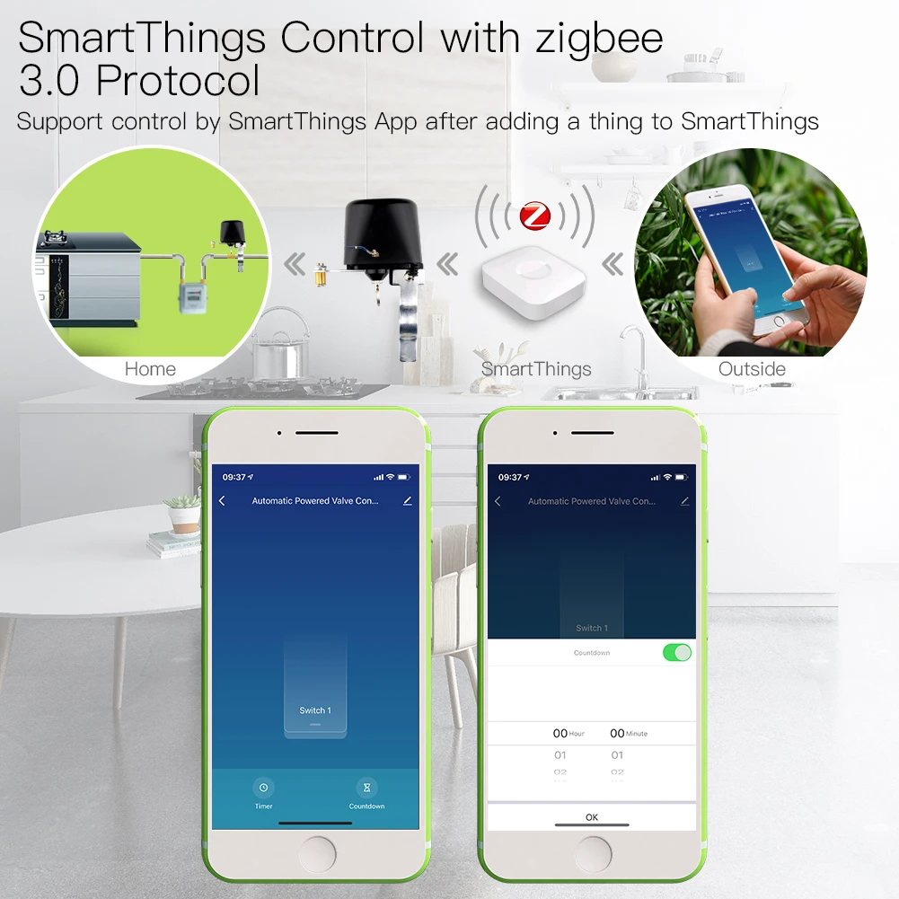MOES-Smart Gás Water Valve Con - Smart Home Plus avaliação e preço